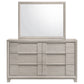 Farre 6-drawer Dresser with Mirror Washed Grey