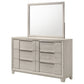 Farre 6-drawer Dresser with Mirror Washed Grey