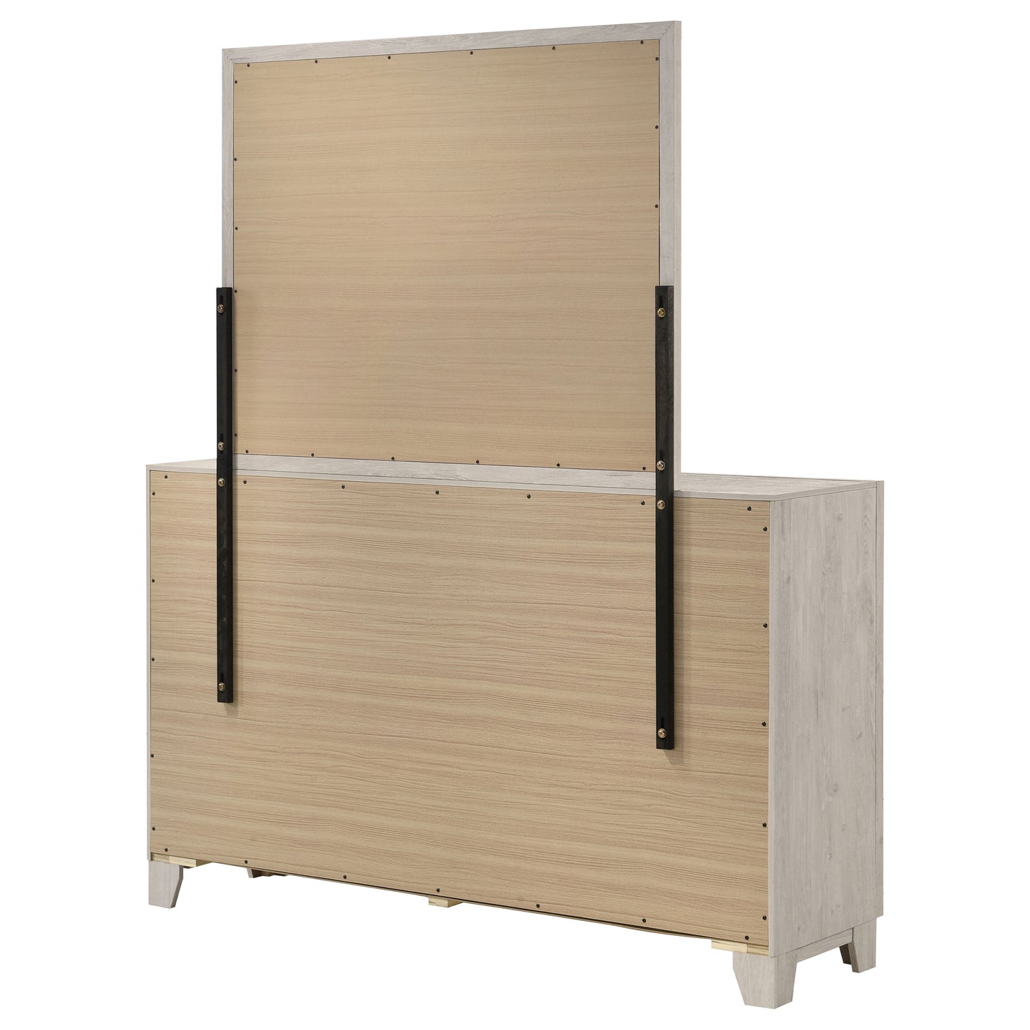 Farre 6-drawer Dresser with Mirror Washed Grey