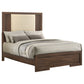 Etienne Full Velvet Upholstered Panel Bed Walnut