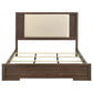 Etienne Eastern King Velvet Upholstered Panel Bed Walnut