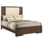 Etienne Queen Velvet Upholstered Panel Bed Walnut