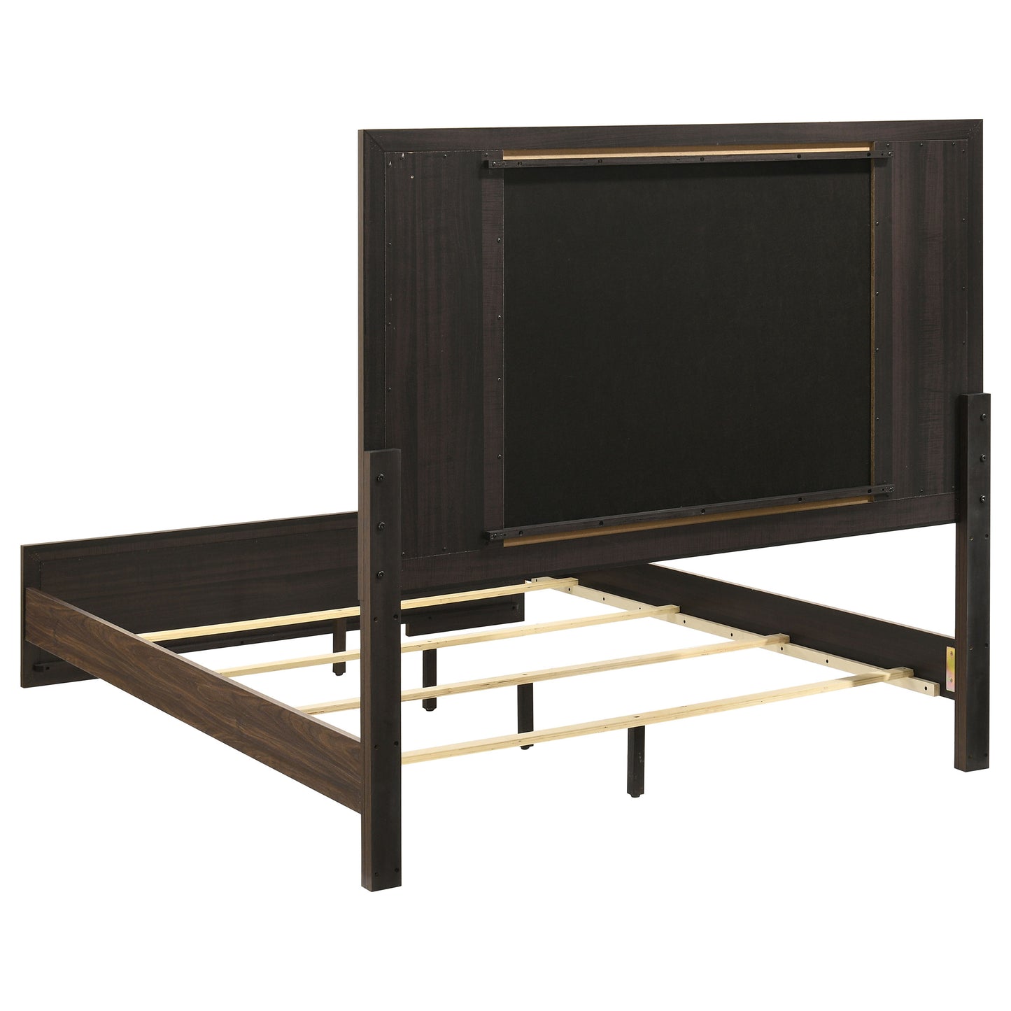 Etienne Queen Velvet Upholstered Panel Bed Walnut