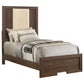 Etienne Twin Velvet Upholstered Panel Bed Walnut