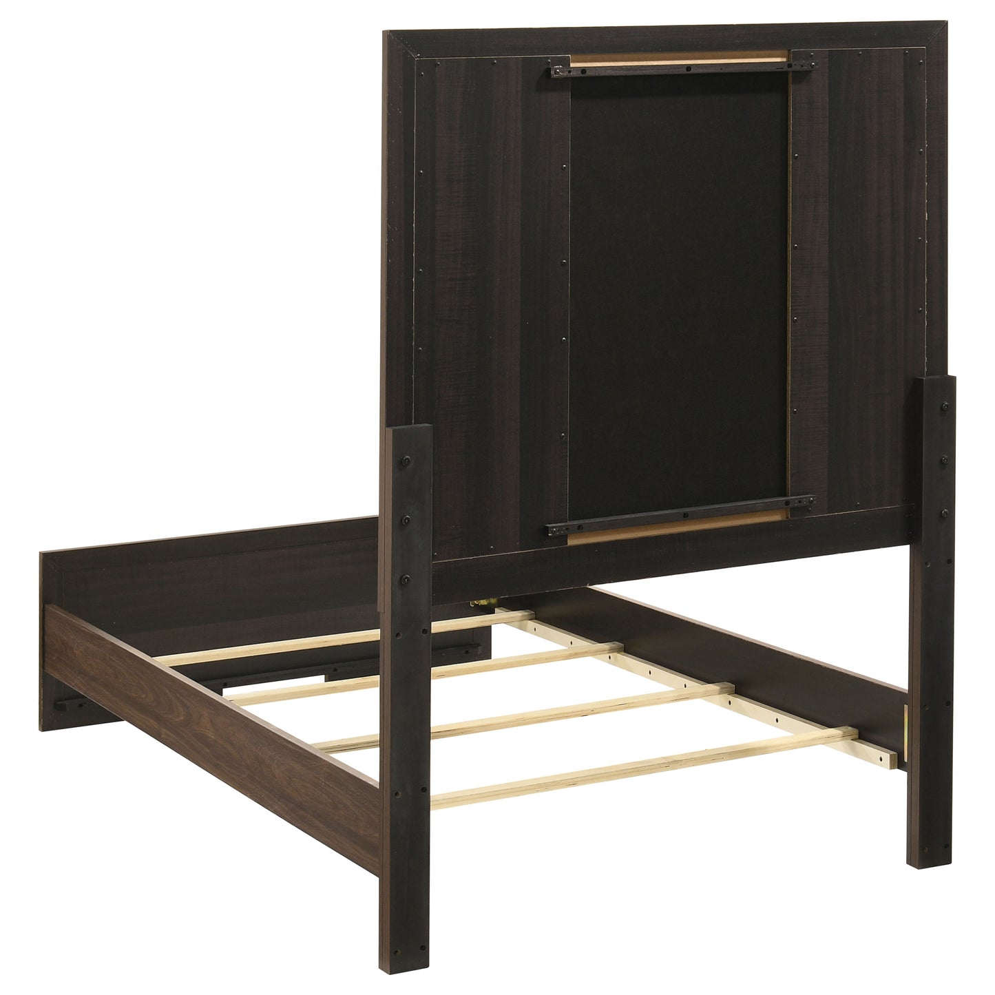 Etienne Twin Velvet Upholstered Panel Bed Walnut
