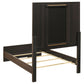 Etienne Twin Velvet Upholstered Panel Bed Walnut