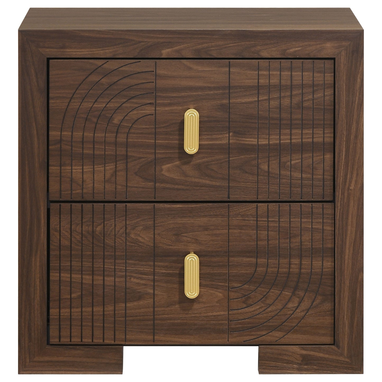 Etienne 2-drawer Nightstand Bedside Table Walnut