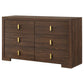 Etienne 6-drawer Bedroom Dresser Walnut