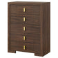 Etienne 5-drawer Bedroom Chest of Drawers Walnut