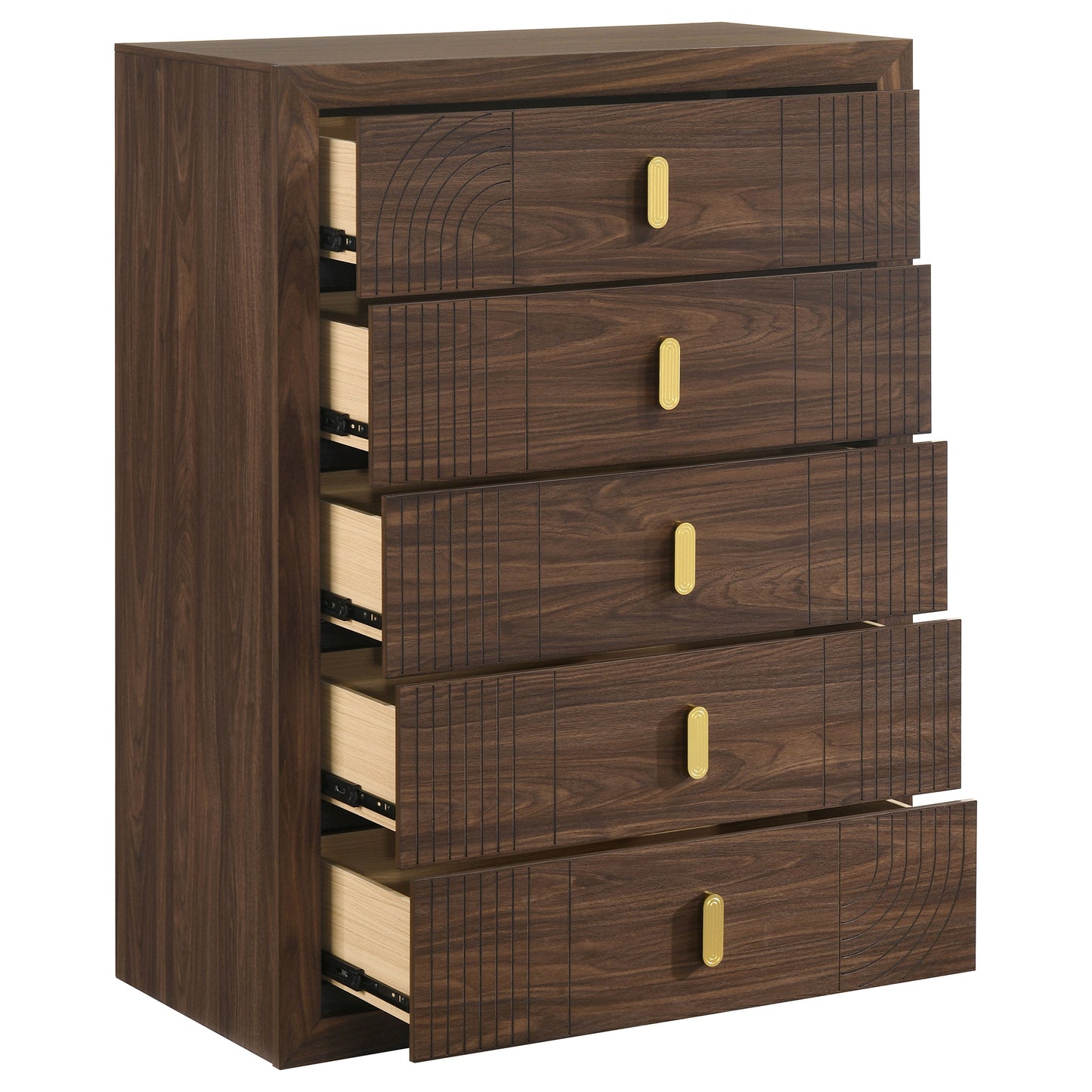 Etienne 5-drawer Bedroom Chest of Drawers Walnut