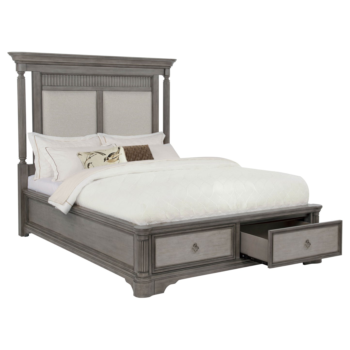 Cresswell California King Storage Platform Bed Weathered Taupe