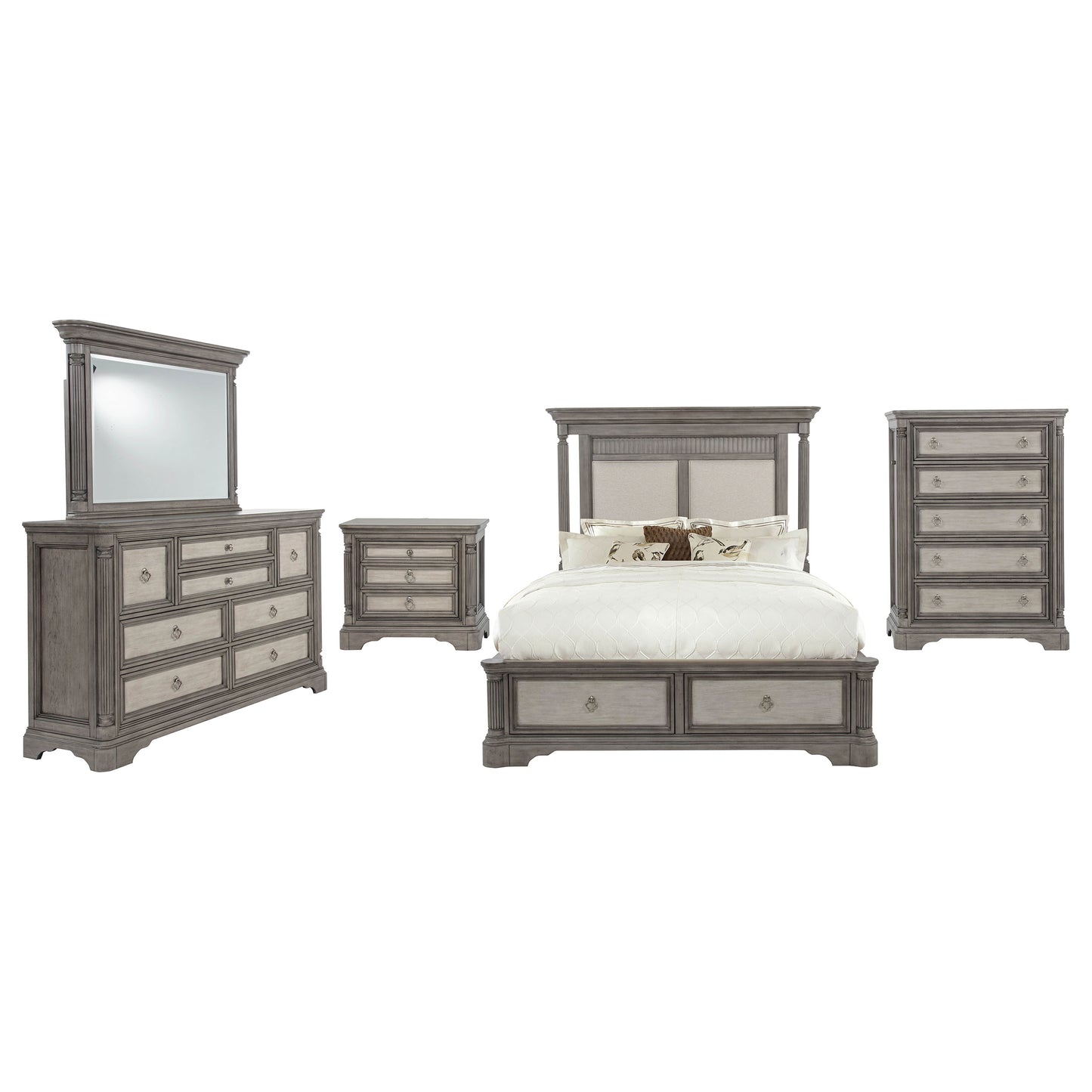 Cresswell 5-piece Queen Storage Bedroom Set Weathered Taupe