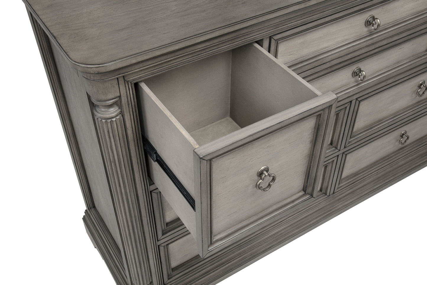 Cresswell 8-drawer Dresser with Mirror Weathered Taupe