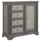 Cresswell 4-drawer Door Chest with Hidden Storage Weathered Taupe