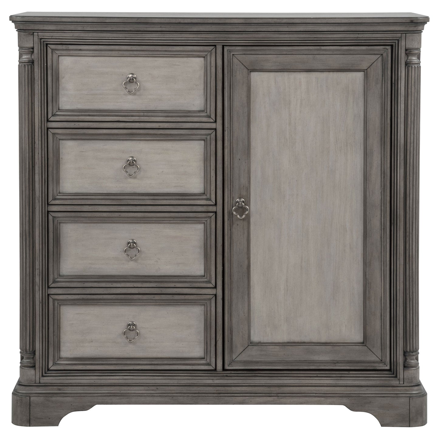 Cresswell 4-drawer Door Chest with Hidden Storage Weathered Taupe