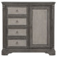 Cresswell 4-drawer Door Chest with Hidden Storage Weathered Taupe