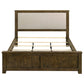 Doherty Eastern King Linen Upholstered Panel Bed Rustic Brown