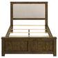 Doherty Queen Linen Upholstered Panel Bed Rustic Brown