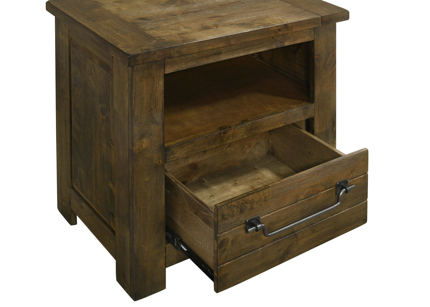 Doherty 1-drawer Nightstand Bedside Table Rustic Brown