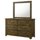 Doherty 6-drawer Dresser with Mirror Rustic Brown