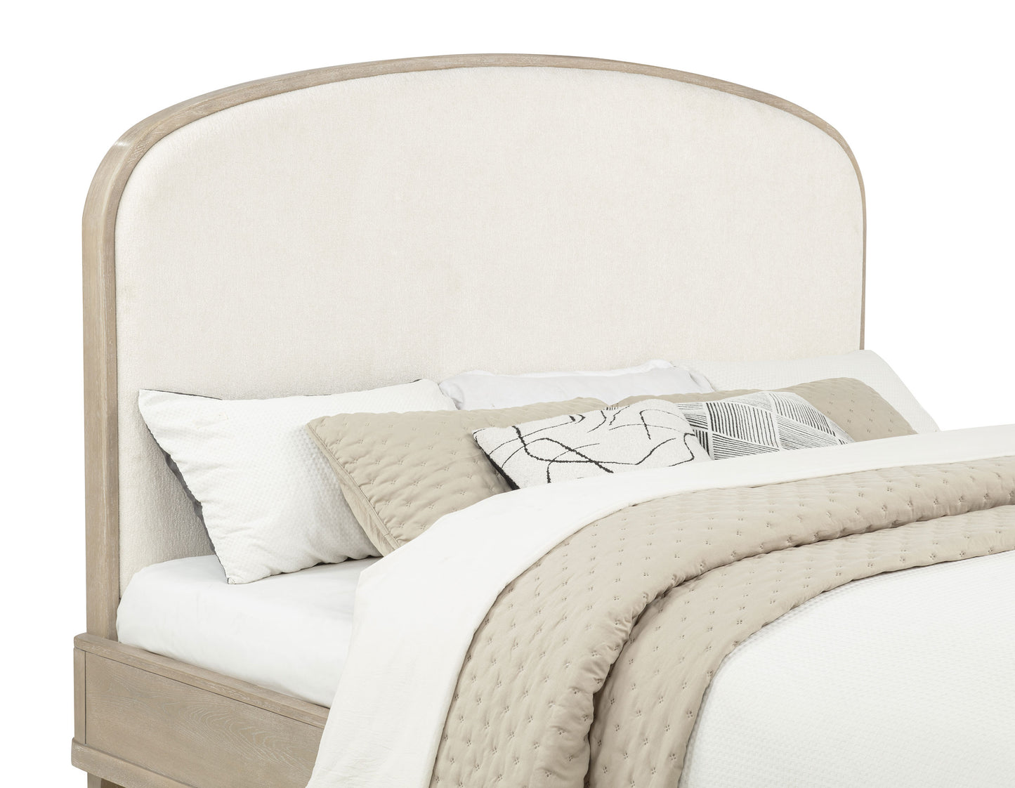 Lucaire Eastern King Upholstered Panel Bed Sandstone