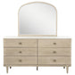Lucaire 6-drawer Dresser Cabinet with Mirror Sandstone
