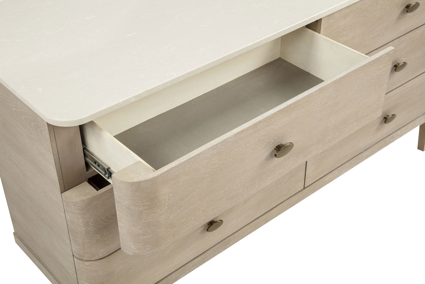 Lucaire 6-drawer Dresser Cabinet with Mirror Sandstone