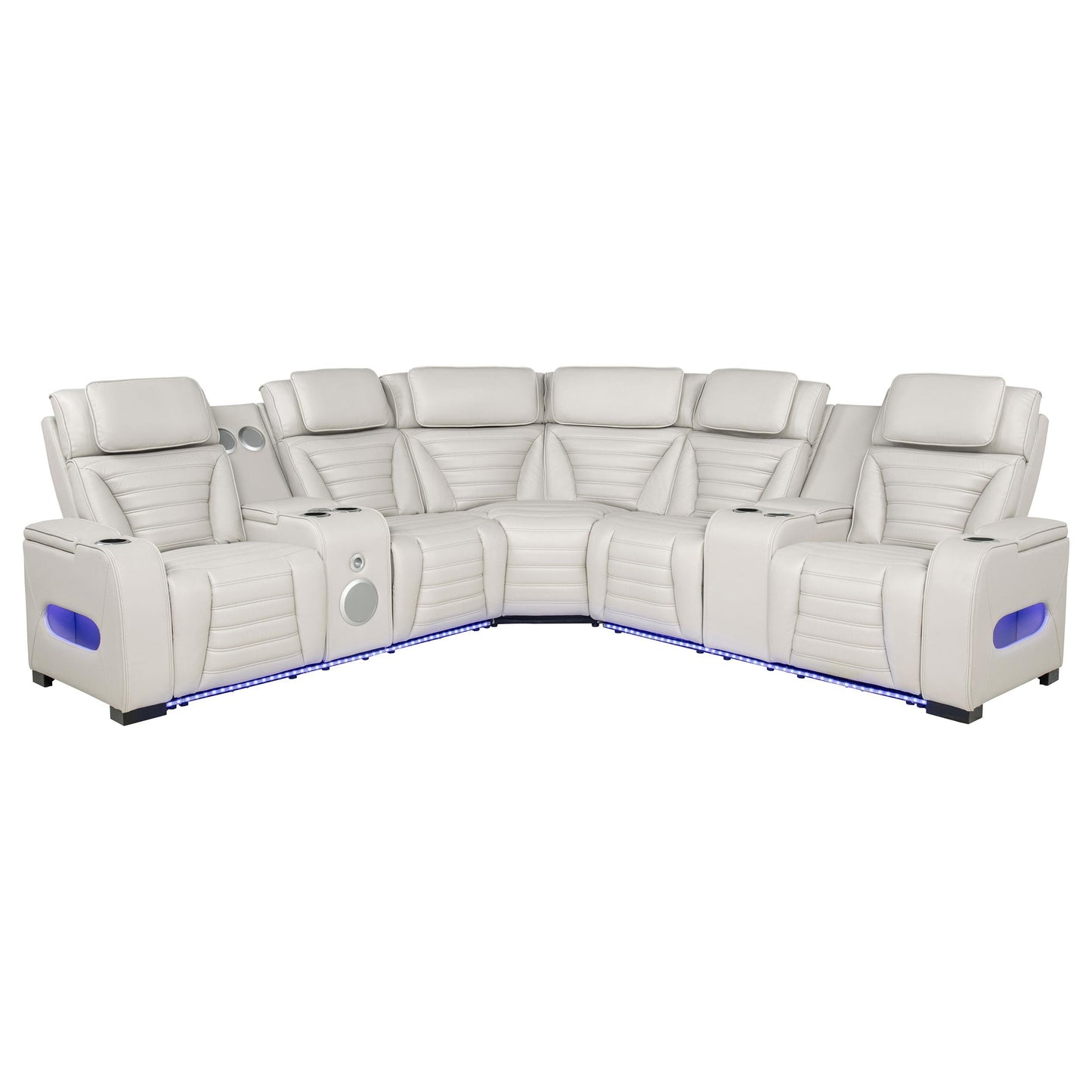 Zuma 3-Piece Dual Power Reclining Sectional with Bluetooth Greige