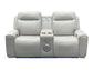 Rojas Dual Power Reclining Loveseat with Bluetooth Speakers Greige