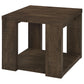 Pavone 2-Piece Coffee and End Table Set with Open Shelves Dark Rustic Mango