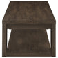 Pavone 2-Piece Coffee and End Table Set with Open Shelves Dark Rustic Mango