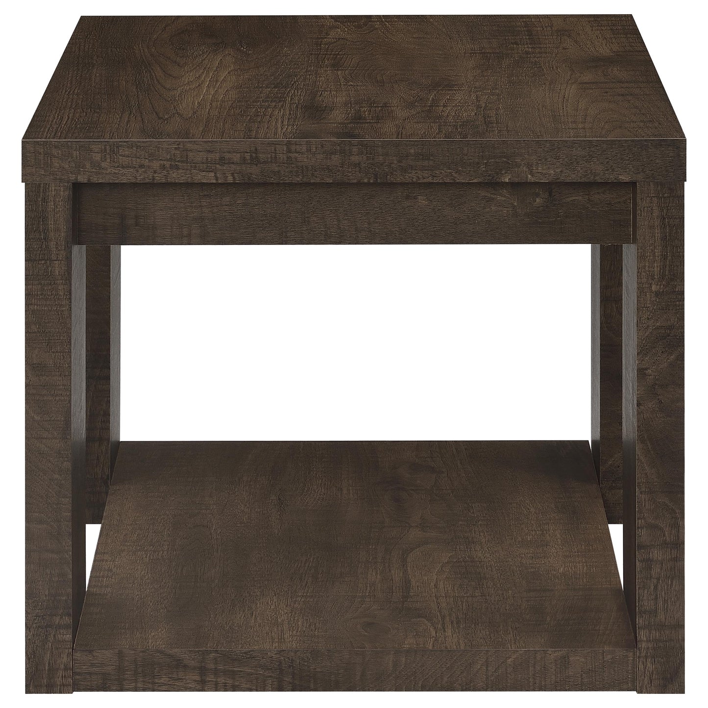 Pavone 3-Piece Coffee and End Table Set with Open Shelves Dark Rustic Mango