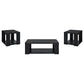 Pavone 3-Piece Transitional Coffee and End Table Set with Shelves Black