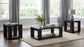Pavone 3-Piece Transitional Coffee and End Table Set with Shelves Black