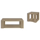 Pavone 2-Piece Transitional Coffee and End Table Set with Shelves Latte
