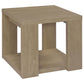 Pavone 3-Piece Transitional Coffee and End Table Set with Shelves Latte