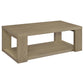 Pavone 3-Piece Transitional Coffee and End Table Set with Shelves Latte