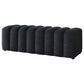Summer Chenille Upholstered Channel Accent Bench Black
