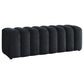 Summer Chenille Upholstered Channel Accent Bench Black
