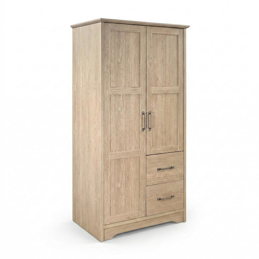 Cassara 2-door Bedroom Wardrobe Storage Cabinet Armoire Latte