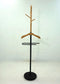 Lewis Freestanding Valet Coat Rack with Light Oak Hanger and Black Frame