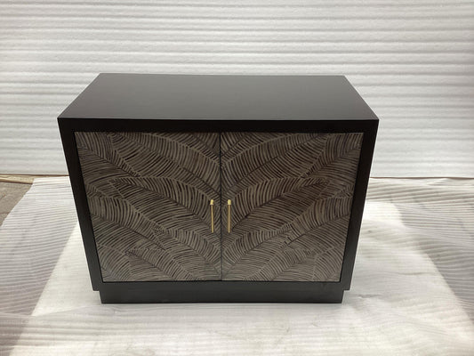 Kerrick 2-door Bone Inlay Accent Cabinet Beige and Black