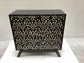 Marlon 2-door Floral Bone Inlay Accent Cabinet Black