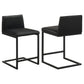 Vardon Genuine Leather Counter Height Chair Black (Set of 2)