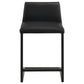 Vardon Genuine Leather Counter Height Chair Black (Set of 2)
