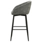 Rainer Fabric Upholstered Swivel Bar Chair Charcoal (Set of 2)