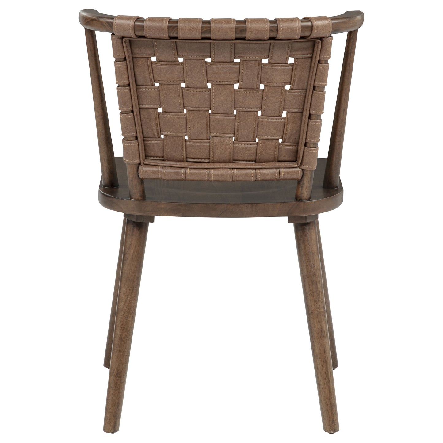 Tallis Woven Leatherette Back Dining Side Chair Brown (Set of 2)