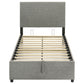 Reeves Upholstered Twin Lift-Top Storage Platform Bed Grey