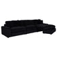Blaine Upholstered Reversible Chaise Sectional Sofa Black