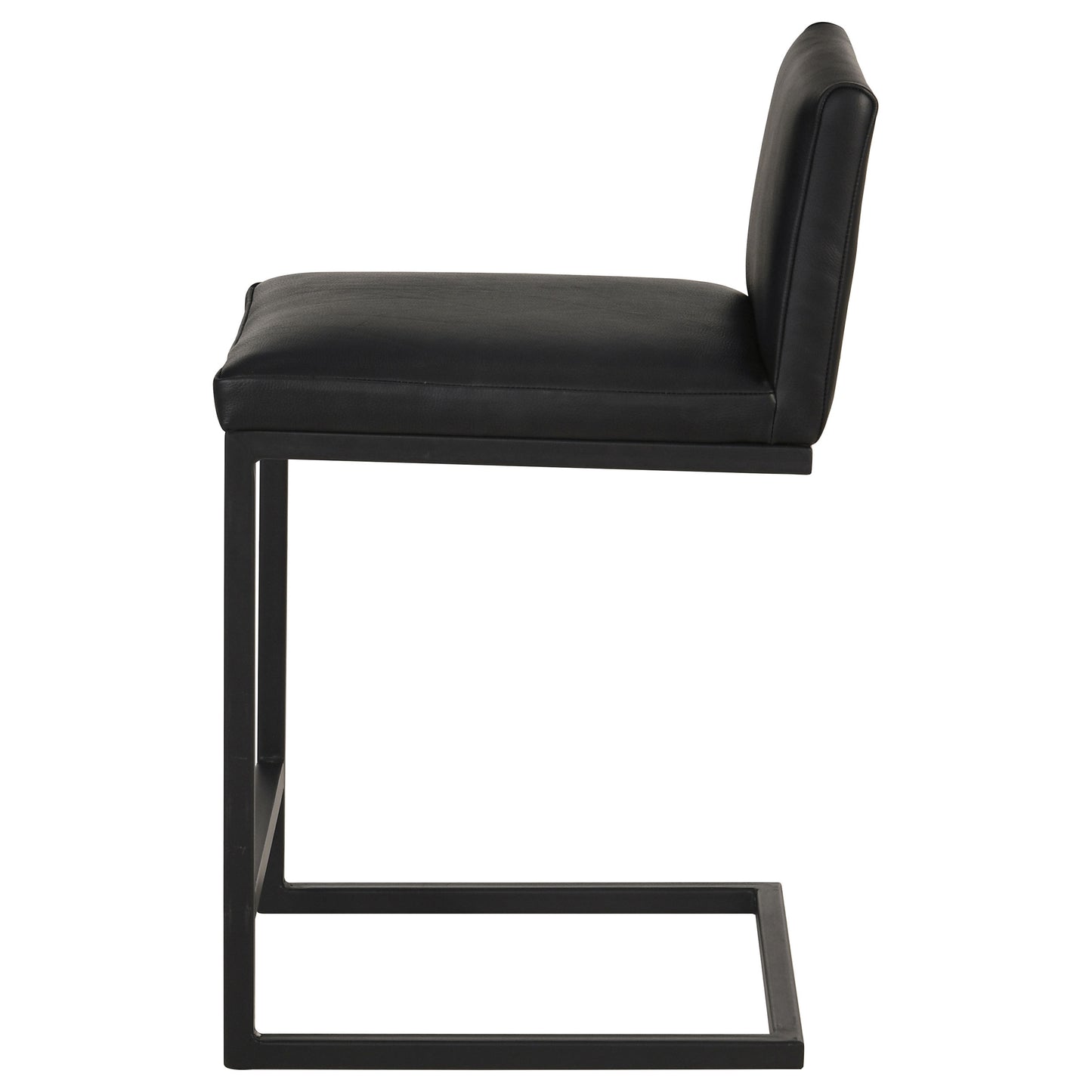 Vardon Genuine Leather Counter Height Chair Black (Set of 2)